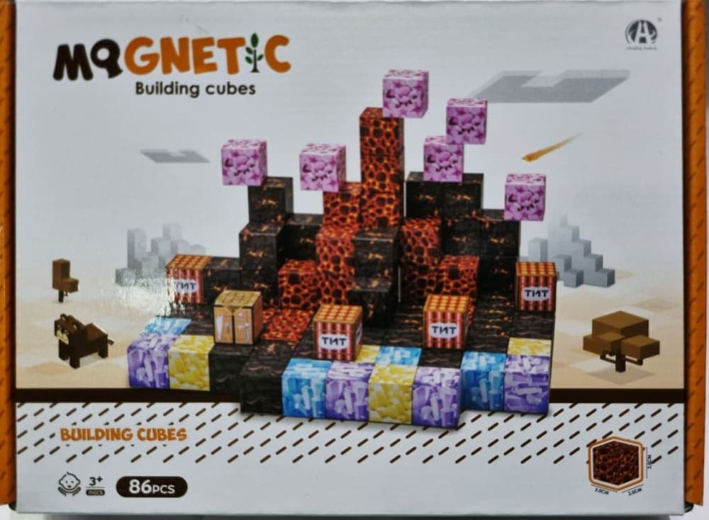 Magnetic Building Blocks Construction Set, 86pcs Pieces Educational Learning Toy, Colorful Creative Stacking Cubes for Kids